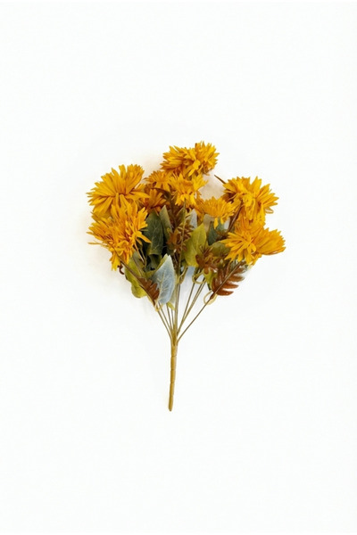 DDTREND باقة أزهار الأقحوان الاصطناعية لوكس أزرق بلون الكوبالت فروع عمودية لت...