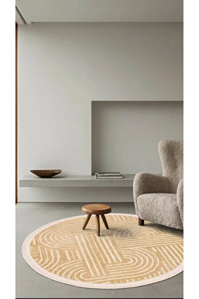 Halispecial Raye-Hardal-Yuvarlak-Salon-Oturma Odası-Mutfak-Modern-Kilim-Yıkan...