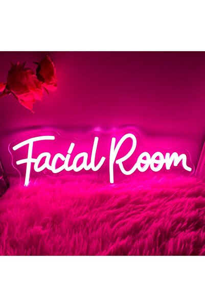 Slasa لوحة نيون LED لغرفة العناية بالوجه، 40 × 13 سم، أكريليك وردي، ديكور جدا...