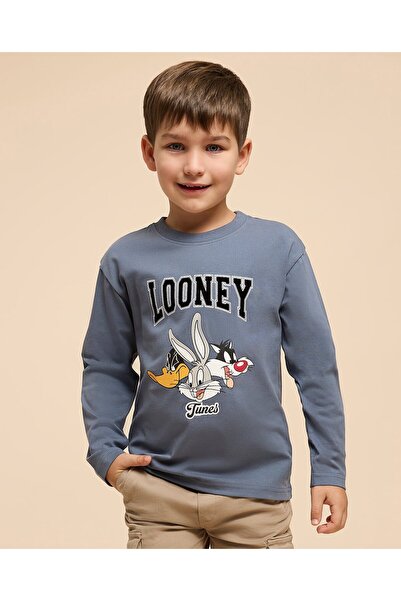 R&B Looney Tunes T-Shirt with Crew Neck and Long Sleeves