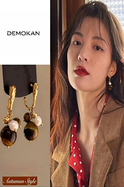 DEMOKAN أقراط نسائية مستوردة من سلسلة Vip مصنوعة من الأحجار الأكريليكية للخريف