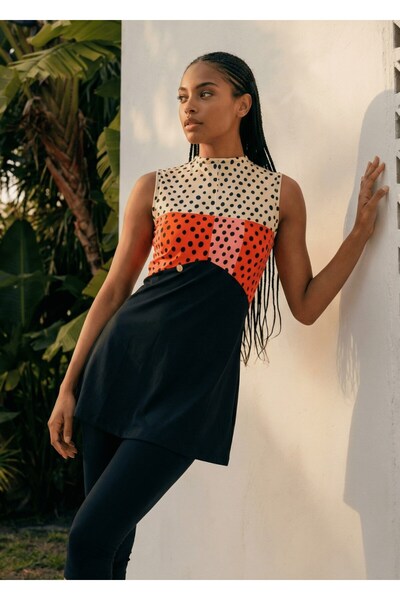 Mayovera Tights Swimsuit - Red Pink Polka Dot