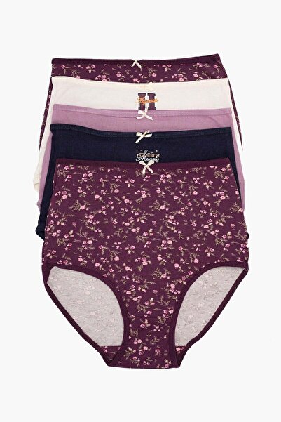 CARINA عبوة من ٥ سراويل داخلية بريف بخصر عالي ملونة