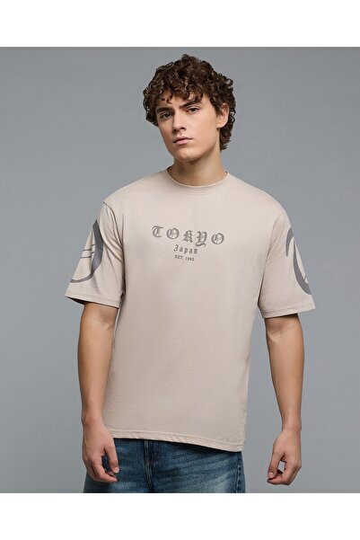 R&B Printed T-Shirt with Crew Neck and Short Sleeves