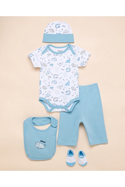 R&B طقم هدايا ملابس أطفال حديثي الولادة باللون الأزرق