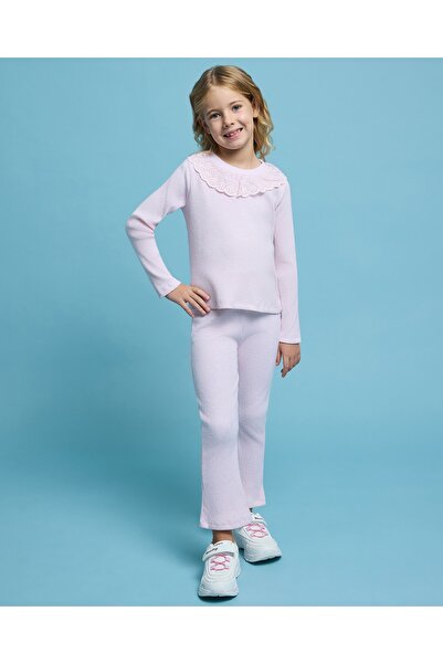 R&B Ribbed Top and Flared Pants Set