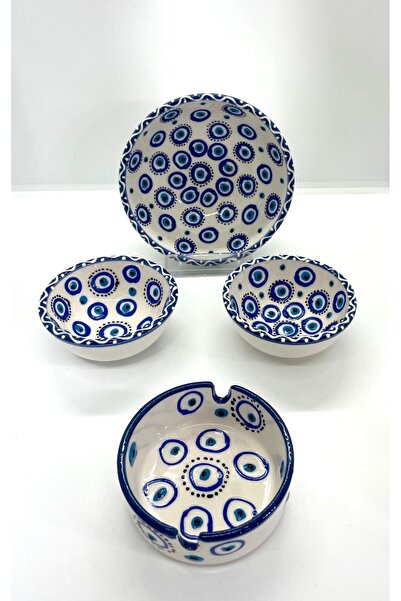 Emre Hediyelik Nazar Bead Snack Bowl Presentation Set, Set of 4