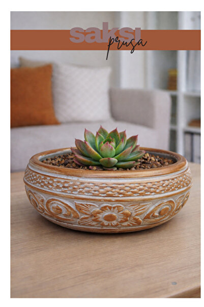 Store 16x16 Beton Skulent Saksısı – El Yapımı Eskitme