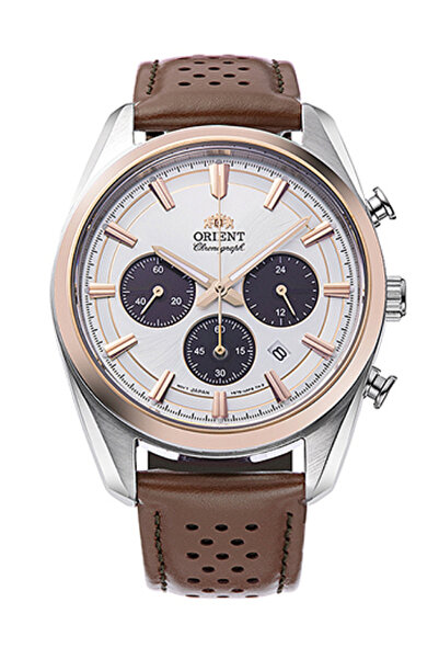 Orient RA‑TX0306S Quartz Contemporary Men’s Watch | White Dial Leather Strap