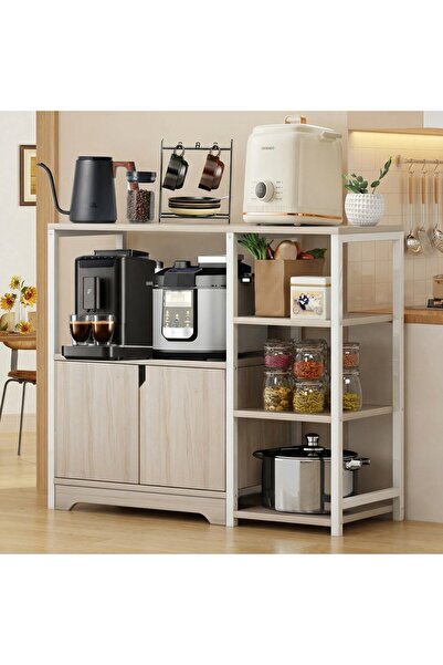 ZUIHAO خزانة زاوية للقهوة بثلاثة أرفف، رف تخزين للمطبخ، منظم مطبخ، حامل فرن م...