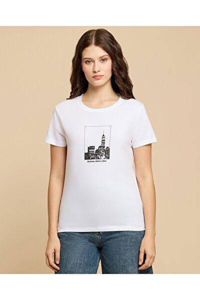 R&B تي شيرت مطبوع برقبة دائرية وأكمام قصيرة