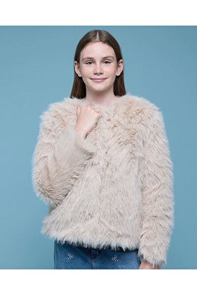 R&B Furry Jacket with Button Closure