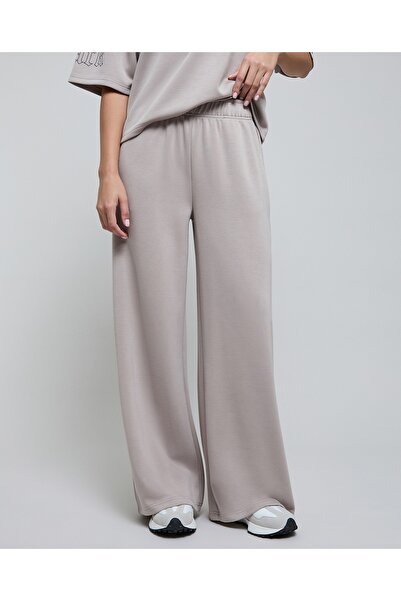 R&B بنطال واسع الساق مع خصر مطاطي