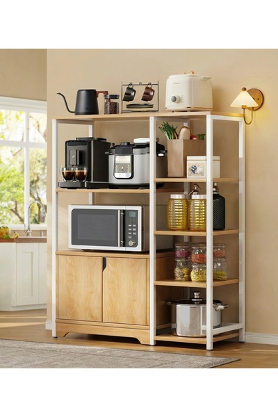 ZUIHAO خزانة زاوية للقهوة بأربعة أرفف، رف تخزين للمطبخ، منظم مطبخ، حامل فرن م...