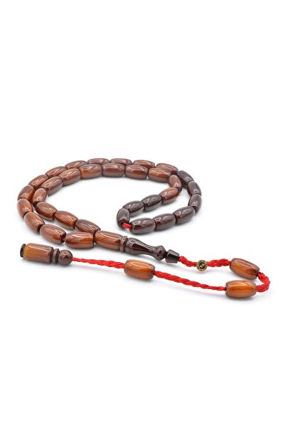 Murty99 Mărgele de rugăciune din chihlimbar, de culoare maro, presate, semnat...