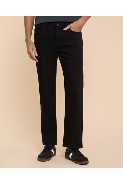 R&B بنطال جينز مستقيم بقصّة متينة مع أزرار للإغلاق