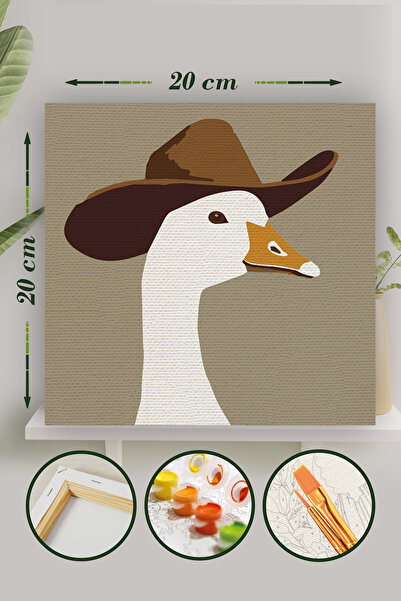 Palmiye Hobi Sanat Kırtasiye Sayılarla Boyama 20x20 Cm Tuval Seti Fırça Boya ...