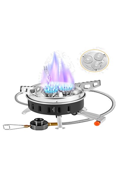 CAMPING FAMILY 3 Burner Camping Stove, High Power 8800W, 100cm Line Length, P...