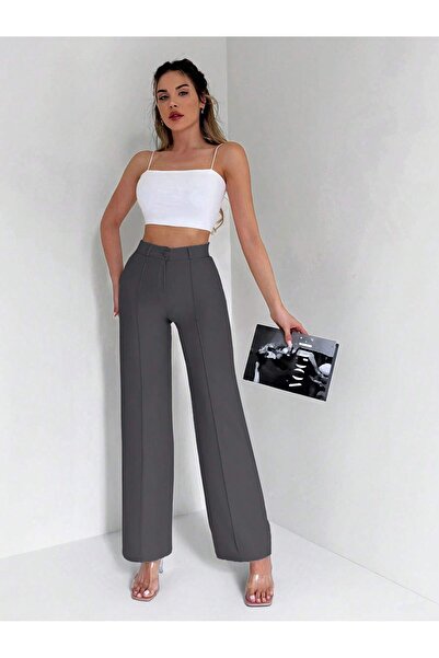 DUUE FASHİON Γυναικείο κλασικό υφασμάτινο παντελόνι με σωληνωτό τελείωμα