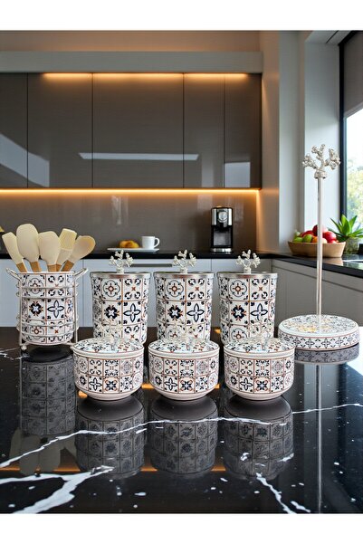 ferayhome Mutfak Seti 103 Baharatlık Kahvaltılık Kağıt Havluluk Kaşıklık Cera...