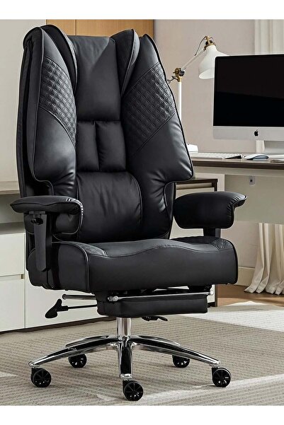 DROGO كرسي مكتب فاخر، كرسي مريح للمدير مع ظهر مرتفع، مسند للقدمين، ودعم للرأس...