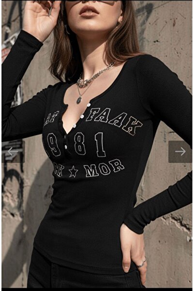 harmony factory قميص فينتاج أزرق داكن بأكمام طويلة وقصة قصيرة