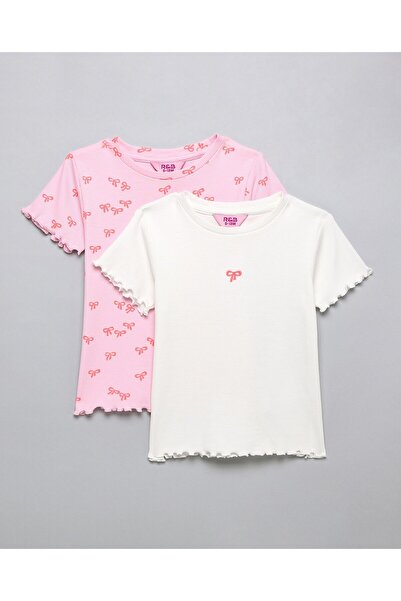 R&B عبوة من قطعتين من القمصان المطبوعة بأكمام قصيرة