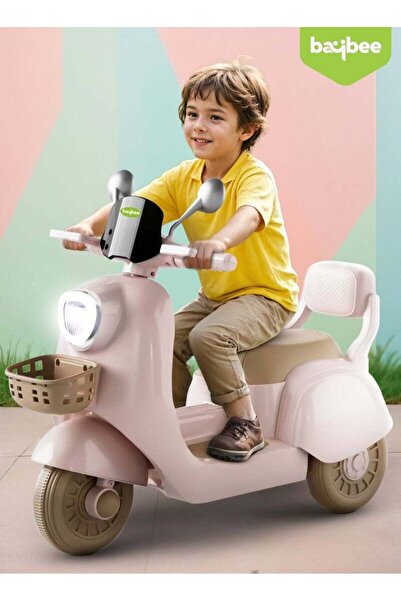 BAYBEE Lola Kids Scooter Bike | Electric Ride-On with LED Lights, Music & Fro...