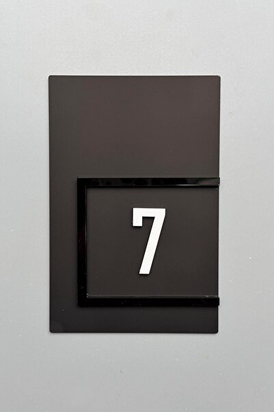 Yönline Black Matte Plexiglass Floor Mounted Embossed Glossy Black Framed Doo...