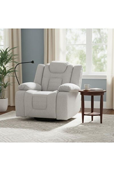 DEC4 Rocking and swivel chair with built-in phone holder in a luxurious design