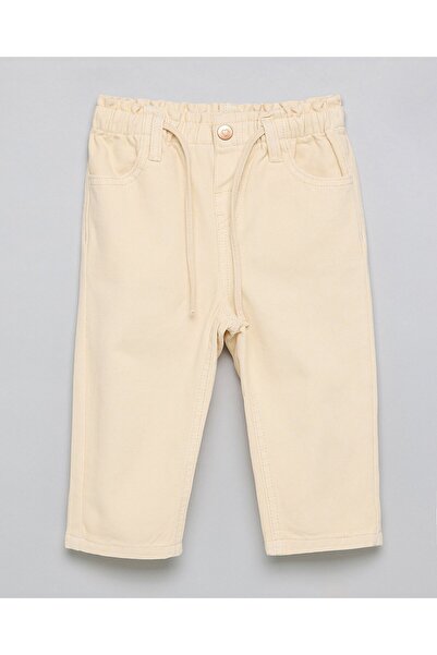 R&B Solid Straight Fit Jeans with Drawstring Waist