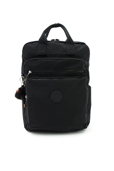 OLDSO Unisex Water Resistant Crinkle Fabric Multi-Pocket Black Laptop School ...