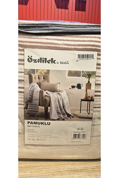 Özdilek Double Stripe Pompon Blanket Lila 180X220