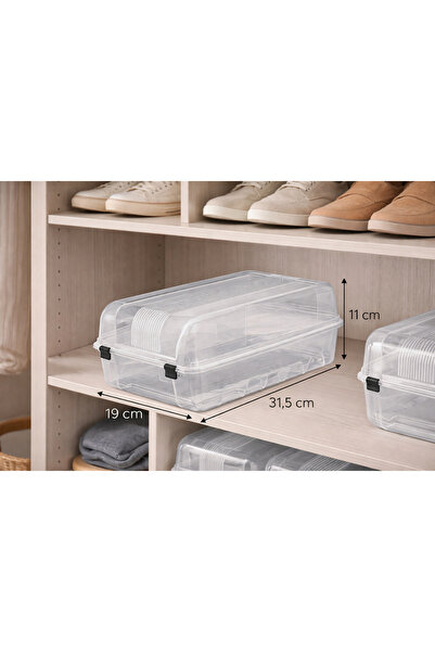 Bee Home Ayakkabı kutusu ve Kapaklı Ayakkabılık Düzenleyici Plastik Kutu 31,5...