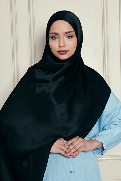Gigiscarfs Veine Premium Viscose Shawl – Natural Crinkle Texture, Shimmering, Flowy, Stylish and Elegant Posture - Black -