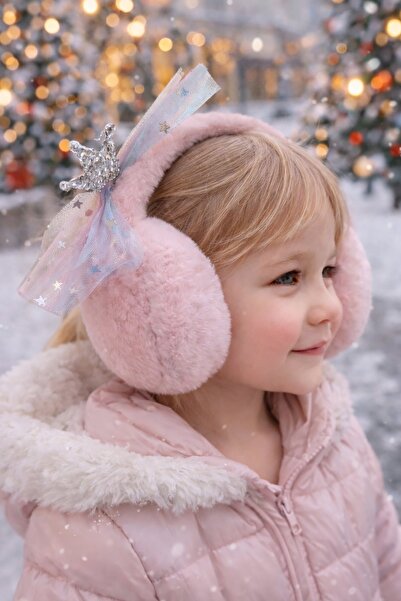 TAKIŞTIR Pembe Renk Kurdele Figürlü Peluş Kulaklık