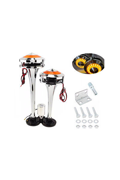realauto Double horn type with yellow LED light, 300 dB – 12V / 24V