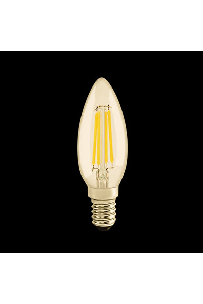 Tek-İş E14 Duy C35 Rustik LED Ampul 4W Filament Mum Ampul 440 Lümen Sıcak Beyaz
