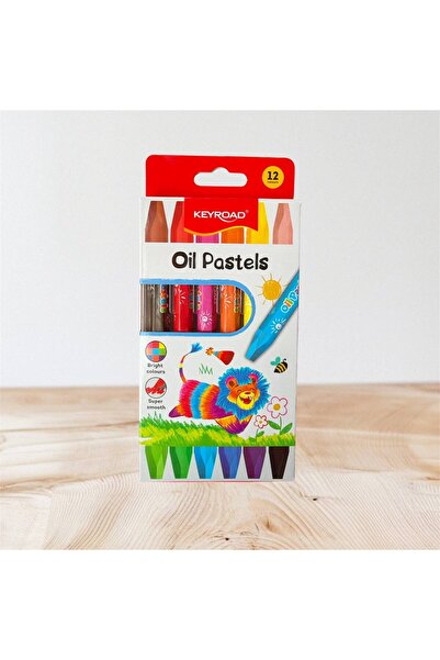 KEYROAD أقلام تلوين زيتية 12 لون في علبة كرتون