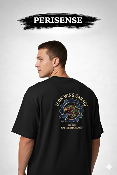 PERISENSE تي شيرت للجنسين من Garage Life مطبوع مصنوع من القطن الممشط الفاخر ق...