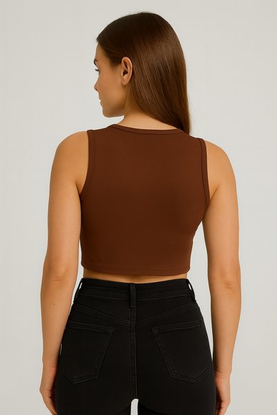 ALPİNGOMOU Alpingomou-Crosi̇a Women's Sleeveless Crop Top Lycra