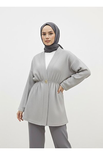 Foremia Button Detail Cardigan-Grey