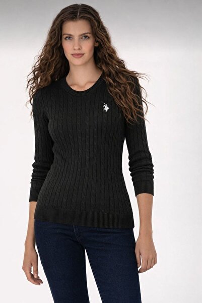 HAKKE Bisiklet Yaka Örgü Desenli Unisex Triko KAZAK