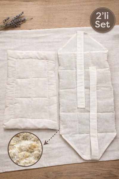 YUVOL 2'li %100 doğal yıkanmamış Koyun Yün Dolgulu Yetişkin Bellik,Yetişkin b...