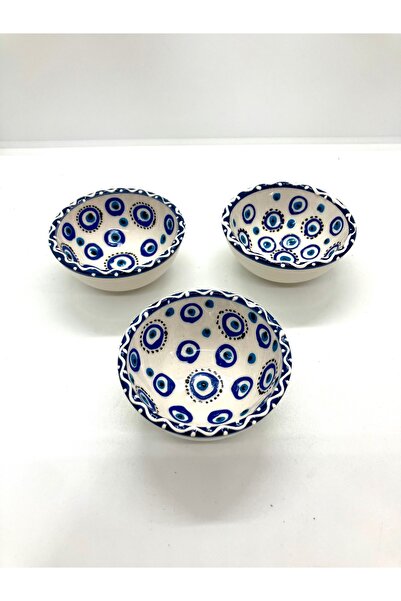 Emre Hediyelik طقم صواني تقديم مصنوعة يدويًا من حجر العين الشريرة مكون من 3 قطع