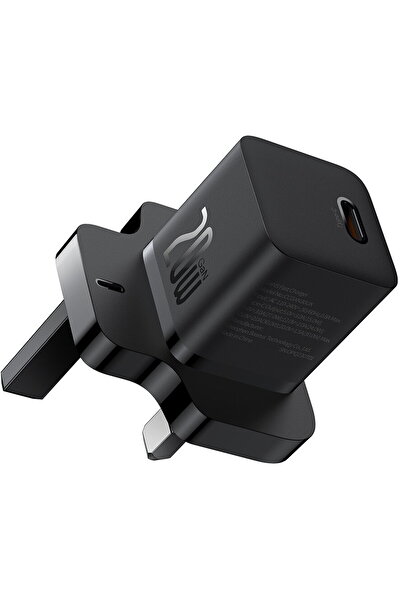 Baseus Mufă tip C cu UK, încărcare rapidă 20W, negru