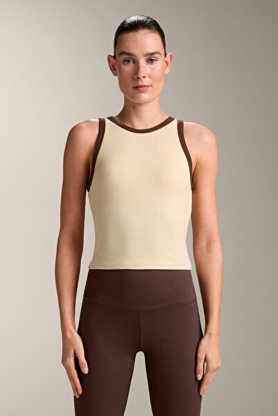 Oysho بلوزة طويلة من مزيج المودال المضلع