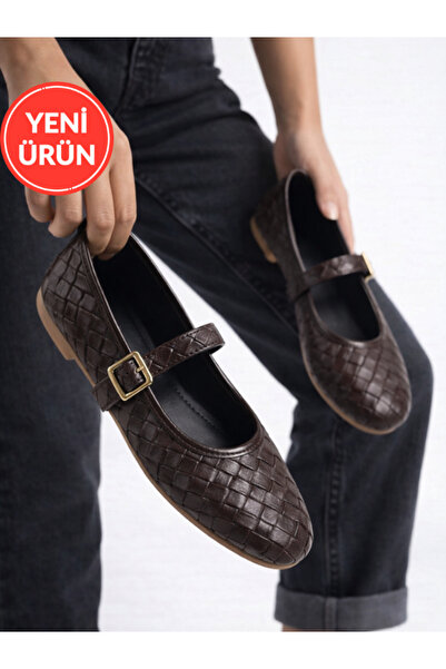 STOCON Women's Bitter Brown Knitted Ballerina Orthopedic Light Sole Daily Bal...