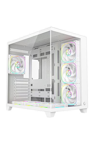 Rampage SEALITE Beyaz Temperli Camlı ATX/M-ATX 7x12cm ARGB Fanlı ve Kumandalı...
