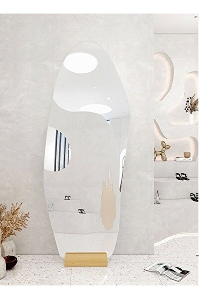 Raffine Modern Full Length Borderless Standing Hanging Floor Mirror with Wood...